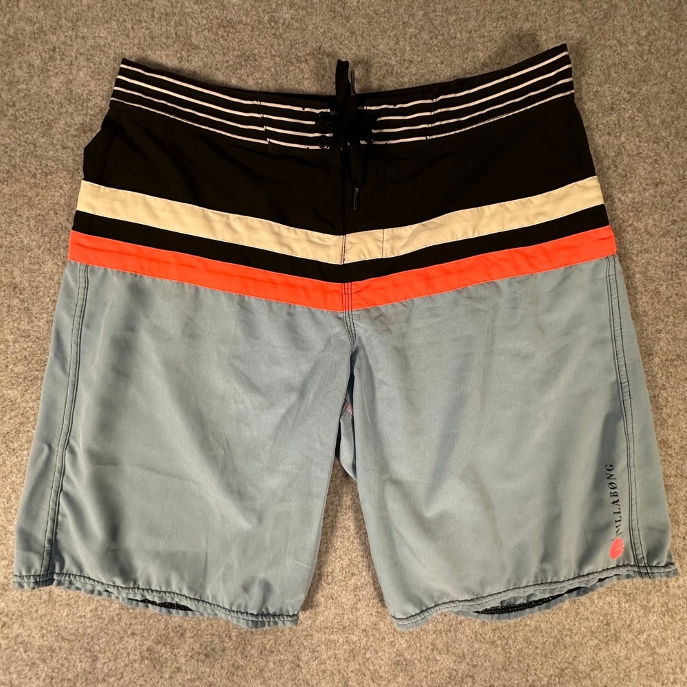 Billabong Board Shorts Mens Size 34 Blue Striped Platinum X PX2 Jack Freestone